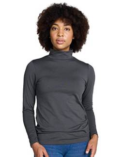 LAPASA Damen Stehkragen Thermounterhemd, Innenfleece Thermounterwäsche langärmliges Thermo-Shirt Funktionsunterwäsche Oberteil (L89 Wärmer), Dunkelgrau (wärmer), S von LAPASA