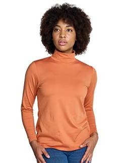 LAPASA Damen Stehkragen Thermounterhemd, Innenfleece Thermounterwäsche langärmliges Thermo-Shirt Funktionsunterwäsche Oberteil (L89 Wärmer), Orange (wärmer), S von LAPASA