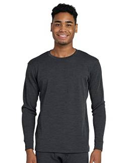 LAPASA Herren 100% Merinowolle Thermo Unterhemd, Premium Merino Wolle Unterwäsche Oberteile Langarmshirt M67 von LAPASA