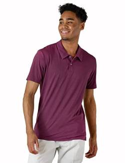 LAPASA Herren Aktiv Poloshirt Sporthemd Männer Polo Shirt Outdoor Sportliches Polohemd M131, Dunkelviolett, L von LAPASA