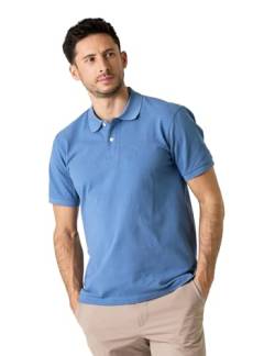 LAPASA Herren Baumwoll Poloshirt Business Casual Kurzarm Polohemd Shirt M19, Graublau, XL von LAPASA