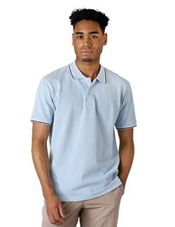 LAPASA Herren Classic Pique Cotton Kurzarm Poloshirt Striped Collar Golf Tee M19 Blau XX-Large von LAPASA