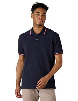 LAPASA Herren Classic Pique Cotton Kurzarm Poloshirt Striped Collar Golf Tee M19 Blau XX-Large von LAPASA