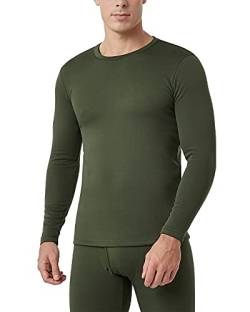 LAPASA Herren Innenfleece Thermo Unterhemd, Thermounterwäsche Oberteil Funktionsunterwäsche M26, Dunkelgrün (Extra warm, 1 Pack Oberteil), L von LAPASA