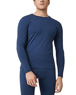 LAPASA Herren Innenfleece Thermo Unterhemd, Thermounterwäsche Oberteil Funktionsunterwäsche Warm M09, Blau Meliert (1 Pack Oberteil), M von LAPASA