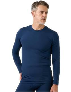 LAPASA Herren Innenfleece Thermo Unterhemd, Thermounterwäsche Oberteil Funktionsunterwäsche Warm M09, Blau Meliert (1 Pack Oberteil), S von LAPASA