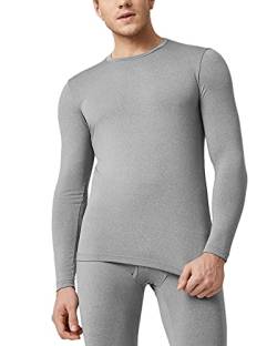 LAPASA Herren Innenfleece Thermo Unterhemd, Thermounterwäsche Oberteil Funktionsunterwäsche Warm M09, Hellgrau (1 Pack Oberteil), M von LAPASA