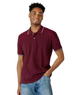 LAPASA Herren Pique Baumwoll Poloshirt Business Casual T-Shirt 1 Pack M19, Burgund, L von LAPASA