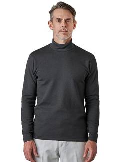 LAPASA Herren Stehkragen Thermounterhemd, Innenfleece Thermounterwäsche langarmliges Thermo Shirt Funktionsunterwäsche Oberteil (M132), Dunkelgrau (Extra warm), L von LAPASA