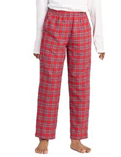 LAPASA Kinder Schlafanzughose Loungehose Freizeithose Pyjamahose Baumwolle Flanell 3-13 Jahre/ 95-165 Unisex Jungen Mädchen K06 (Rot＋Blau, L) von LAPASA