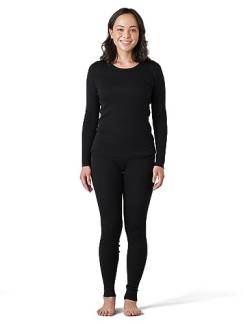 LAPASA Merino Wolle Thermounterwäsche Set Damen, 100% Merinowolle warm Unterhemd Langarmshirt & Thermo Unterhosen Leggings (L91), (Extra Warm), L von LAPASA