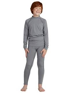 LAPASA Sport Thermounterwäsche Set für Jungen, atmungsaktive Thermo Unterwäsche Unterhemd und Unterhosen, Funktionsunterwäsche Sets für Kinder 4-13 Jahre (Thermoflux B21) von LAPASA