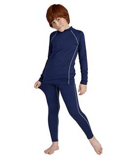 LAPASA Sport Thermounterwäsche Set für Jungen, atmungsaktive Thermo Unterwäsche Unterhemd und Unterhosen, Funktionsunterwäsche Sets für Kinder 4-13 Jahre (Thermoflux B21) von LAPASA