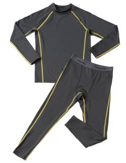 LAPASA Sport Thermounterwäsche Set für Jungen, atmungsaktive Thermo Unterwäsche Unterhemd und Unterhosen, Funktionsunterwäsche Sets für Kinder 4-13 Jahre (Thermoflux B21) von LAPASA