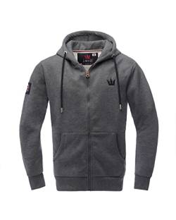 LARAZÉ Tim Herren Sweatjacke Kapuzenjacke Hoodie mit Kapuze und Reißverschluss Zipper (M, Dunkel Grau/Anthrazite) von LARAZÉ