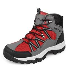 LARGERED Wanderschuhe Damen Wasserdicht Outdoor Leicht Trekkingschuhe Damen Rutschfeste Atmungsaktiv Walking Trail Schuhe Trekking- & Wanderhalbschuhe für Damen,Camping,Hiking,Rot Gr.37EU von LARGERED