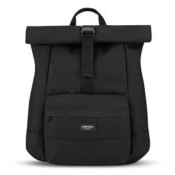 LARKSON Rolltop Rucksack Damen & Herren Schwarz - ALVA - Backpack für Uni, Business, Freizeit - Roll Top mit Laptop Fach & Mesh Polsterung - Rucksäcke aus recycelten PET-Flaschen von LARKSON