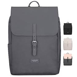 LARKSON Rucksack Damen Klein Dunkelgrau - Ida - Kleiner Damenrucksack für Freizeit, Uni oder City - Mit Laptop Fach (bis 13 Zoll) - Elegant & Nachhaltig - Wasserabweisend von LARKSON