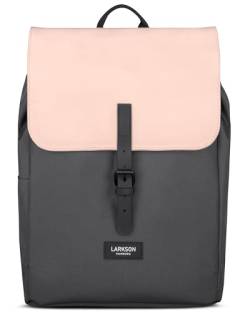 LARKSON Rucksack Damen Klein Grau Rosa - Ida - Kleiner Damenrucksack für Freizeit, Uni oder City - Mit Laptop Fach (bis 13 Zoll) - Elegant & Nachhaltig - Wasserabweisend von LARKSON