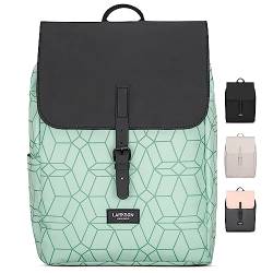 LARKSON Rucksack Damen Klein Mint Muster - Ida - Kleiner Damenrucksack für Freizeit, Uni oder City - Mit Laptop Fach (bis 13 Zoll) - Elegant & Nachhaltig - Wasserabweisend von LARKSON