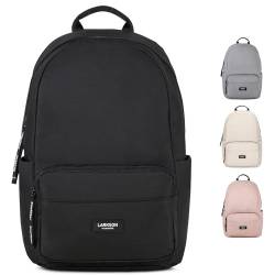 LARKSON Schulrucksack Mädchen & Jungen Teenager Schwarz - No 3 - Rucksack Damen & Herren für Schule - 16" Laptopfach - Aus Recyceltem PET - Wasserabweisend von LARKSON