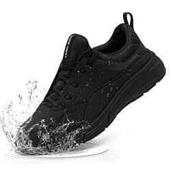 LARNMERN Kochschuhe Herren rutschfeste Küchen Arbeitsschuhe Wasserfeste Koch Schuhe Männer Laufsohle Non-Slip OHNE-Stahlkappe,Schwarz,36 von LARNMERN