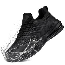 LARNMERN Kochschuhe Herren rutschfeste Schuhe Küche Arbeitsschuhe Wasserfeste Koch Schuhe Männer Gastro Kellner Berufsschuhe Laufsohle Non-Slip Luftkissen,Neu Schwarz/47 EU von LARNMERN