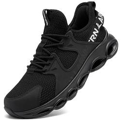 LARNMERN Sicherheitsschuhe Herren Arbeitsschuhe Anti-Zerreißen Atmungsaktiv Dämpfung Leicht Bequem Mode Stahlkappe Sneaker(Schwarz Mode,40EU) von LARNMERN