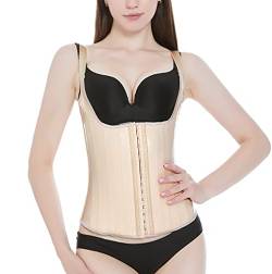 LARTIGUE Latex-Taillentrainer für Damen, Unterbrust, Sport, Workout, Korsett, Mirdle Shapewear Sanduhr, Body Shaper, Beige Vest, Small von LARTIGUE