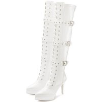 LASCANA Belle Affaire Overkneestiefel mit Plateau und Lack-Optik, reizvolle High-Heel Stiefelette von LASCANA Belle Affaire