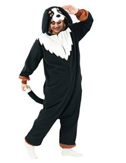 LASSUPIN Berner Sennenhund Einteiler Erwachsene Unisex Hund Erwachsene Pyjama Halloween Weihnachten Party Cosplay One Piece Kostüm, Einteiler Berner Sennenhund, L von LASSUPIN