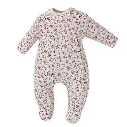 LAT Baby Winter Schneeanzug Baby Strampler, Wärmer Overall Jumpsuit Winterkleidung für Jungen Mädchen 0-6 Monate (3-6 Monate, Blume) von LAT LEE AND TOWN