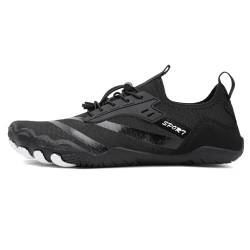 Barfußschuhe Herren Damen Barfuss Schuhe Bequem Barfussschuhe Leicht Zehenschuhe Traillaufschuhe rutschfeste Aquaschuhe Outdoor & Indoor Fitnessschuhe.(Schwarz,45 EU) von LATATL