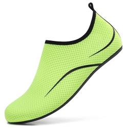 LATATL Badeschuhe Aquaschuhe Schnell Trocknend Strandschuhe Breathable Wasserschuhe Surfschuhe für Männer Frauen für Strand Tauchen Meer(Grün,37 EU) von LATATL