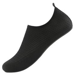 LATATL Badeschuhe Wasserschuhe Schnell Trocknend Schwimmschuhe Strandschuhe Aquaschuhe Surfschuhe Leicht Barfußschuhe Tauchschuhe Wassersportschuhe für Herren(Schwarz,44 EU) von LATATL