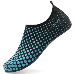 LATATL Herren Damen Badeschuhe Wasserschuhe Strandschuhe Weich Bequem Surfschuhe Schwimmschuhe Barfußschuhe für Surfen Yoga Strand Pool(Blau,34 EU) von LATATL