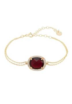 LATELITA Beatrice Oval Edelstein Armband Gold Granat von LATELITA