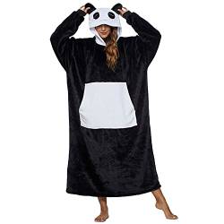 LATH.PIN Panda Übergroße Decken-Hoodie Unisex Flanell mit Kapuze Pulloverdecke Sweatshirt Unisex Kapuzenpullis Oversize Deckenpullover Hoodie Tiere von LATH.PIN