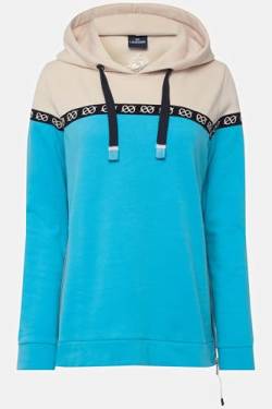 LAURASØN Hoodie, zweifarbig, Print-Tape, Kapuze, Langarm, Seitenzipper Soft Granit L 821986305-L von LAURASØN