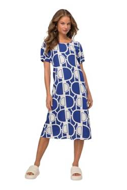 LAURASØN Leinenmix-Kleid, Wide Fit, elastischer Halbarm-Abschluss, Rundhals blauviolett XL 819633736-XL von LAURASØN