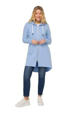 Laurasøn Sweatjacke, lang geschnitten, Kapuze, Taillen-Tunnelzug hinten, Langarm hellblau M 825934700-M von Laurasøn