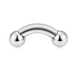 LAURITAMI Chirurgenstahl Curved Barbell Banane Piercing Innengewinde mit Kugel (1,6 2 2,5 3 4 5 6 8 10mm) von LAURITAMI