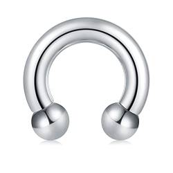 LAURITAMI Chirurgenstahl Hufeisen Piercing Ring Intim Innengewinde Circular Barbell Piercing mit Kugel (2 2,5 3 4 5 6 8 10mm) von LAURITAMI