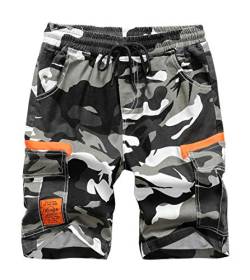 LAUSONS Camouflage Shorts für Jungen Cargo Shorts Kinder Sommer Freizeithosen 130 von LAUSONS