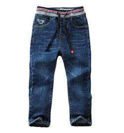 LAUSONS Jungen Jeanshosen Slim Fit Kinder Stretch Denim Jeans mit Gummizug Blau 2 DE: 140-146 (Herstellergröße 140) von LAUSONS