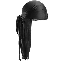 Unisex Turban Cap Silky Longtail-breite Bügel Headwraps Glatte Dome Pirate Cap Solid Color-Kopf-verpackung Maximum & Komfort von LAVALINK