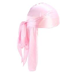 Unisex Turban Cap Silky Longtail-breite Bügel Headwraps Glatte Dome Pirate Cap Solid Color-Kopf-verpackung Maximum & Komfort von LAVALINK