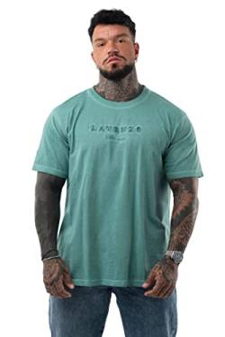 LAVENZO® - T Shirt für Herren mit kurzen Ärmeln, 100% Baumwolle - Freizeitkleidung für Jungen, T-Shirt, T-Shirt für besondere Größen, Geschenkidee Geburtstag, grün, Large von LAVENZO