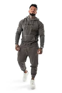 LAVENZO - Herren-Trainingsanzug, elegant, 100 % Baumwolle - Tracksuit Sweatshirt und Hose, Freizeitkleidung, Plus-Size-Sportanzüge, Jungen, Geschenkidee zum Geburtstag, Moro Kapuze, L von LAVENZO