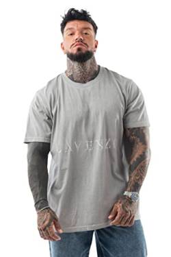 LAVENZO - T Shirt für Herren mit kurzen Ärmeln, 100% Baumwolle - Freizeitkleidung für Jungen, T-Shirt, T-Shirt für besondere Größen, Geschenkidee Geburtstag, Grau 2, Large von LAVENZO